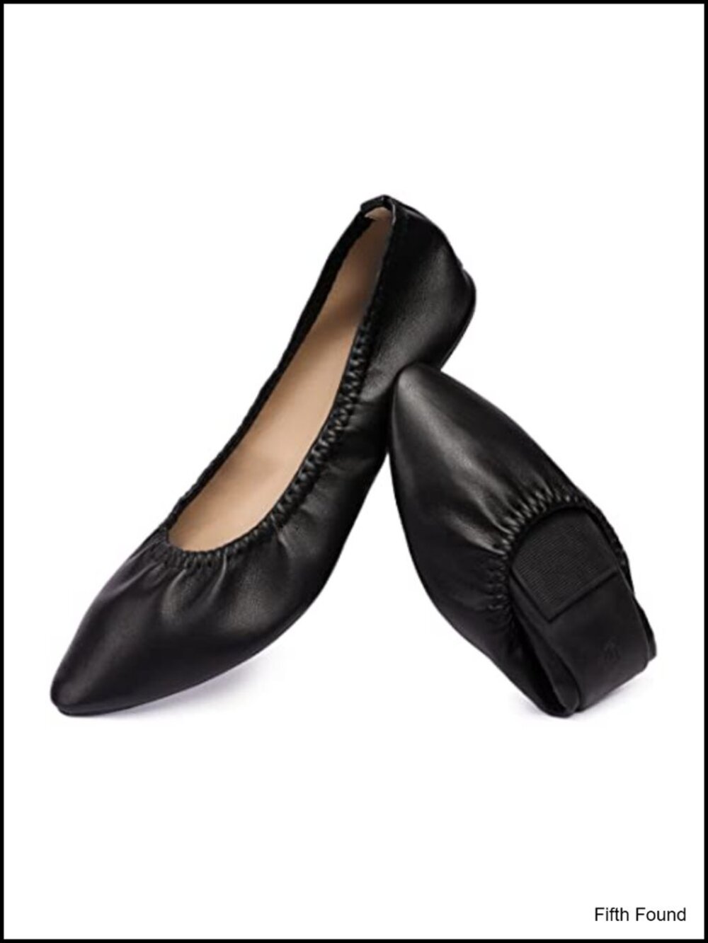 Faux Leather Ballet Flats Slip On Foldable Portable Travel Shoes